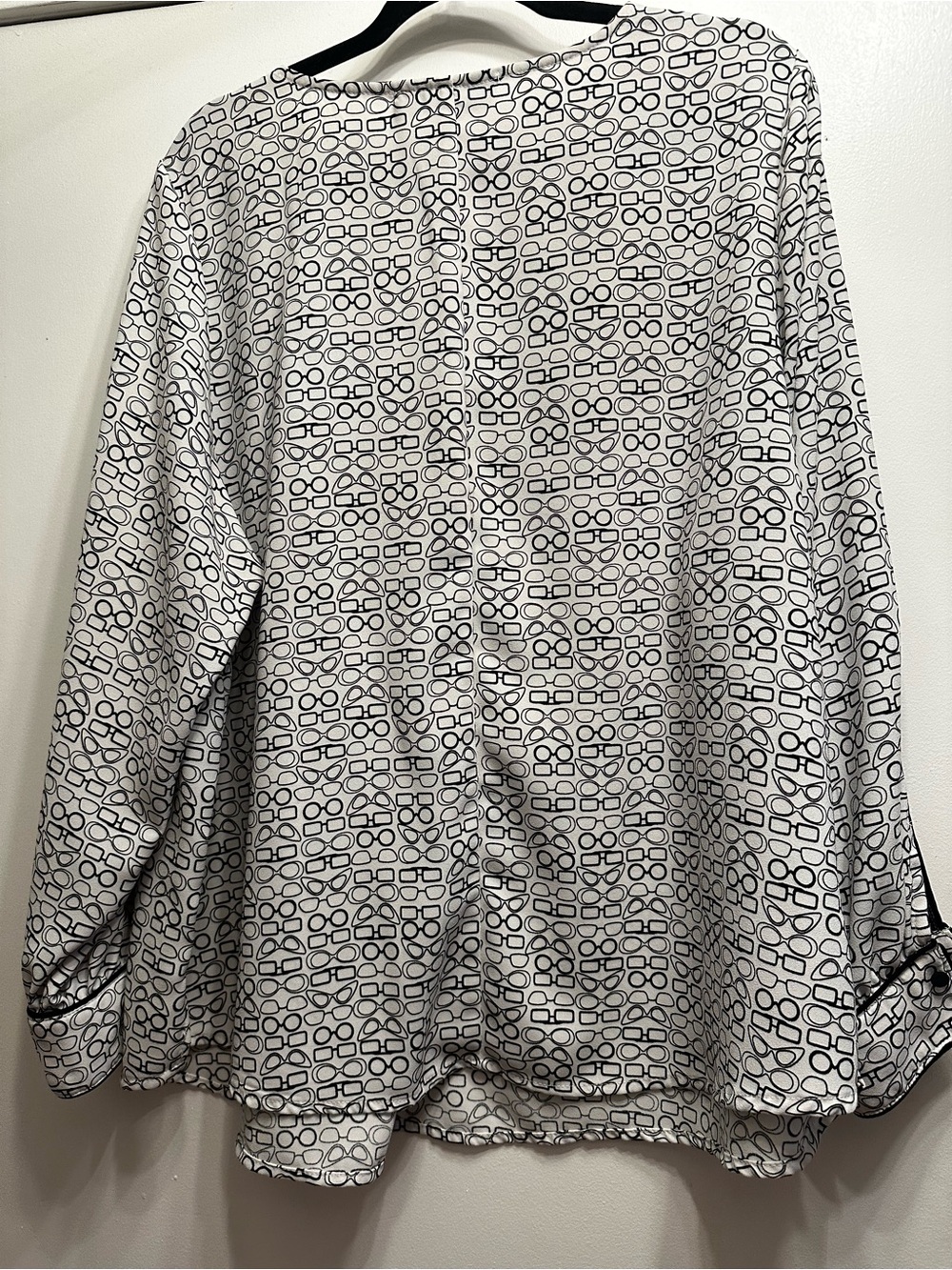 Eloquii White Blouse with Eyeglasses Print - Picture 5 of 5
